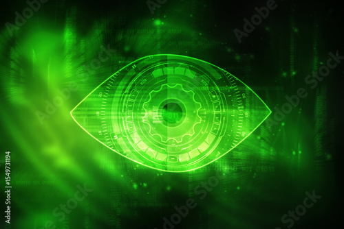 2d illustration Abstract futuristic electronic circuit technology background
