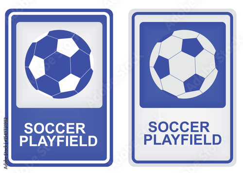 Soccer playfield sign. vector illustration