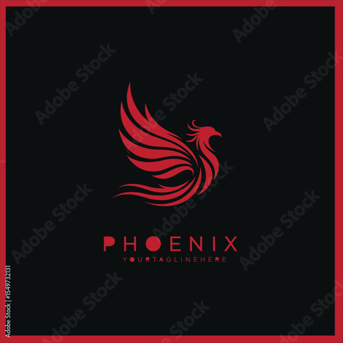 Phoenix logo design template. Vector Illustration