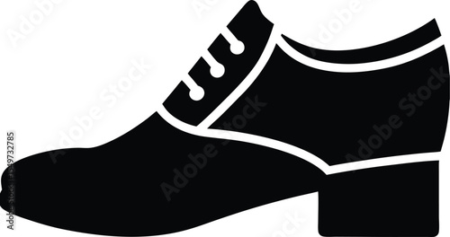Elegant Black and White Silhouette of a Stylish Women s Heel Shoe