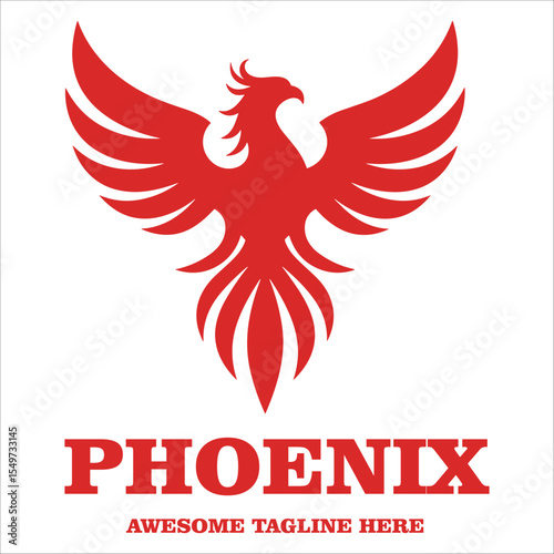 Phoenix logo design template. Vector Illustration