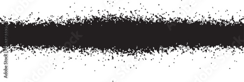 Abstract Black Ink Spray Texture Horizontal Banner Design Element