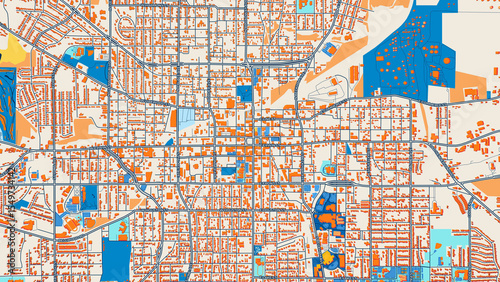 Colorful Tyler Street Map with Labels and Buildings