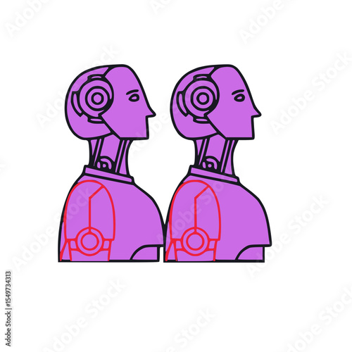 Robot icon for artificial intelligence and technology concepts.