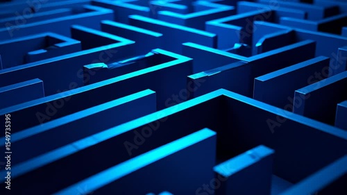 Wallpaper Mural Intricate blue maze visual, depicting complexity and challenging problem-solving skills Torontodigital.ca