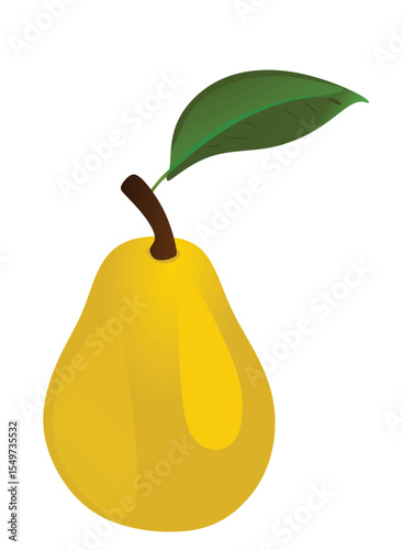 Pear on white background, vector	