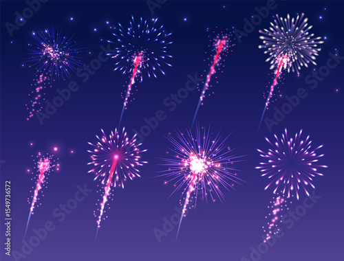 Experience a Spectacular and Vibrant Fireworks Display in the Night Sky