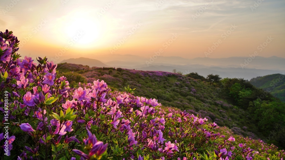 Obraz premium Beautifully blooming Hwangmaesan Mountain scenery