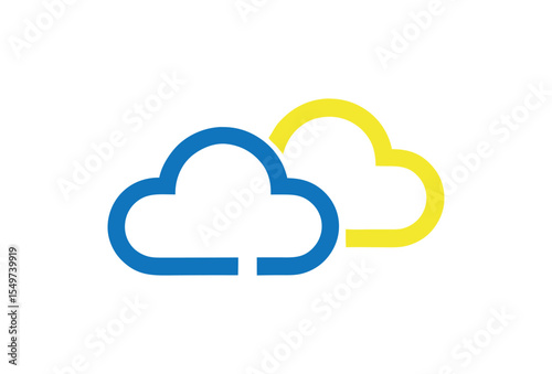 Cloud computing icon with cloud symbol and technology network vector design.