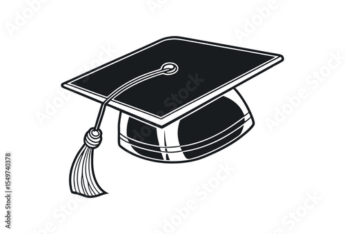 Graduation cap and diploma icon vector for education and academic success.