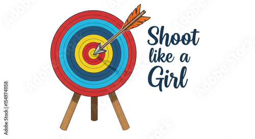 Isolated Shoot Like a Girl Archery Target