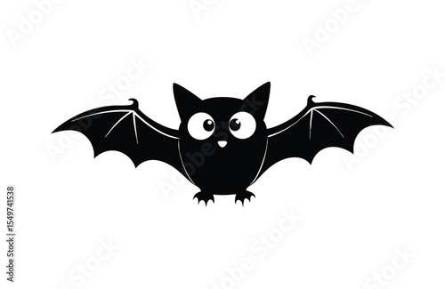 Vector halloween bat on white background