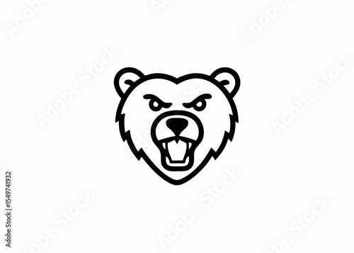 bear with red eyes and a black face Creative vector cartoon illustration