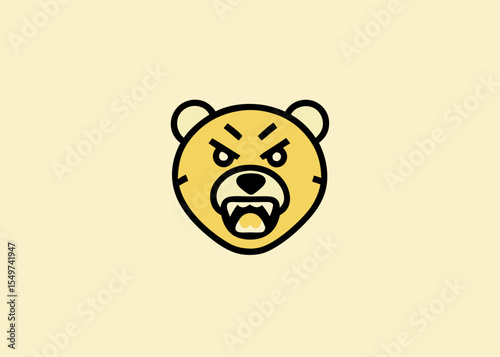 bear with red eyes and a black face Creative vector cartoon illustration