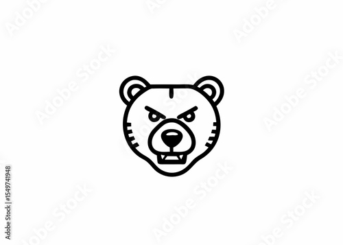 bear with red eyes and a black face Creative vector cartoon illustration