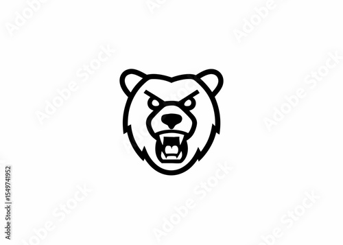 Bear head mascot logo, Angry bear head mascot, character illustration