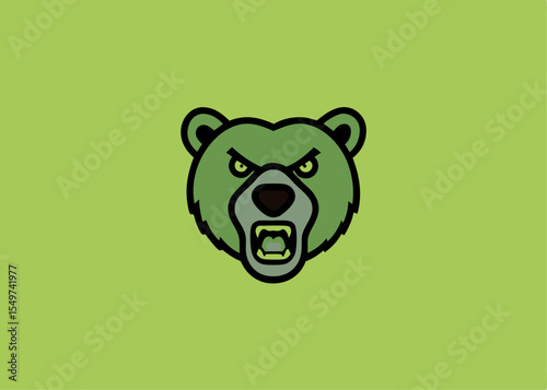 Bear head mascot logo, Angry bear head mascot, character illustration