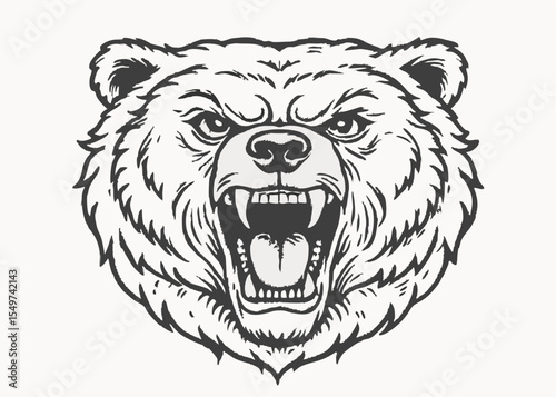 Bear head mascot. Logo design. Illustration for printing on t-shirts Minimalist concept vector illustration