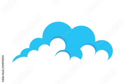 Cumulus Cloud: A simple yet evocative graphic of a blue cloud. Its fluffy form suggests calm, hope and the promise of good weather.