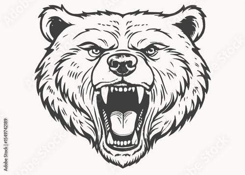 Bear head mascot. Logo design. Illustration for printing on t-shirts Minimalist concept vector illustration