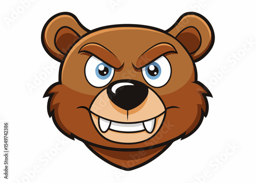 angry bear head, Angry bear logo e sport mascot vector cartoon illustration