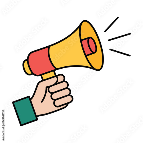 Loudspeaker Announcement Effective Communication Icon Illustration