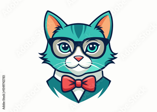 Cat illustration in a cute style Creative vector cartoon illustration