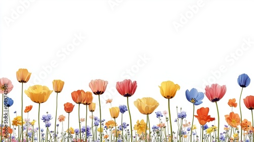 Wallpaper Mural Assorted Flowers with White Background Torontodigital.ca