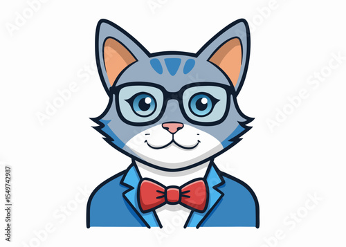 Cat illustration in a cute style Creative vector cartoon illustration