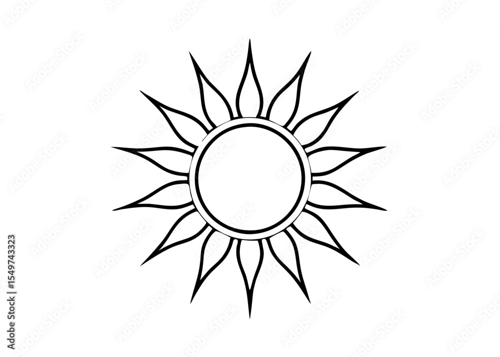 sun icon symbol vector design line art vector illustration sun icon symbol vector design line art vector illustration