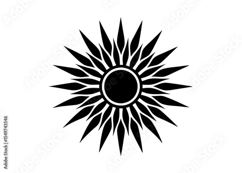 Silhouette sun and book logo design for kindergarten theme or kids vintage style Minimalist concept vector illustration