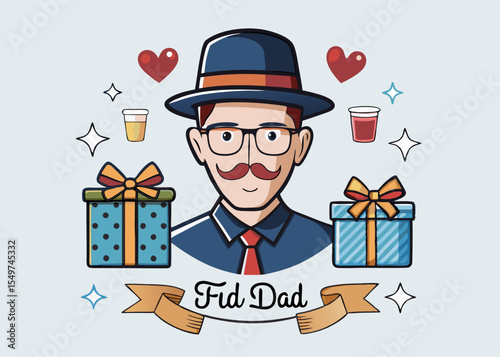 Doodle Father's day Icons Happy Fathers day Vector sketch illustration. 