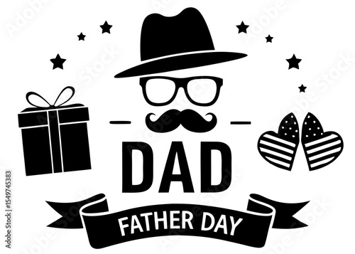 Silhouette Vector for Father's Day. for banners and posters. vector cartoon illustration