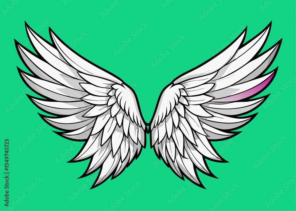 Obraz premium Abstract image of black wings Minimalist concept vector illustration