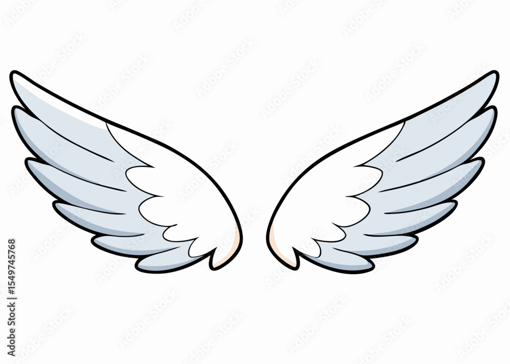 Obraz premium Wings on black background hand drawing vector illustration