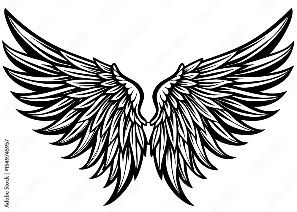 Obraz premium wings isolated on Silhouette Creative vector cartoon illustration