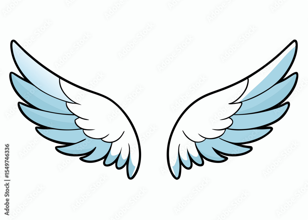 Obraz premium Angel wings isolated on white background
