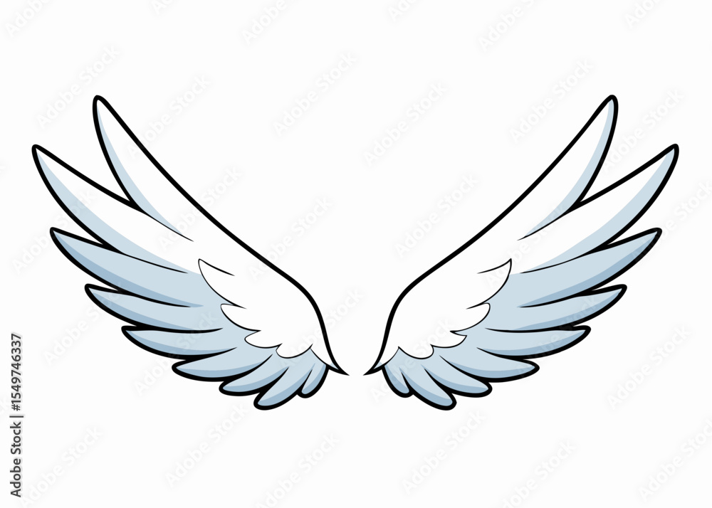 Obraz premium Angel wings isolated on white background