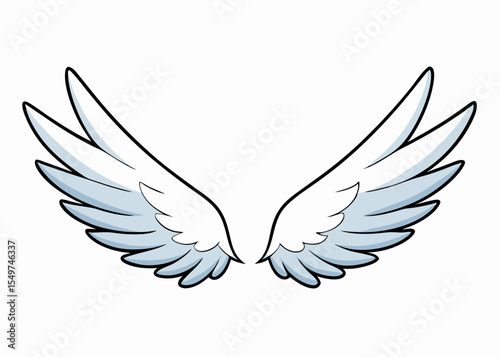 Angel wings isolated on white background