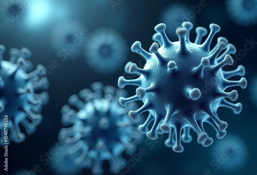 3D Virus Particles on Organic Surface