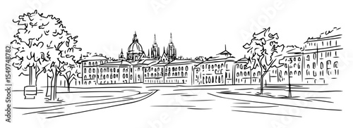 saint petersburg view with kazan cathedral