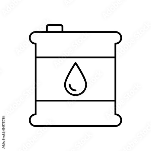 Oil Drum Barrel Fuel Container Line Icon