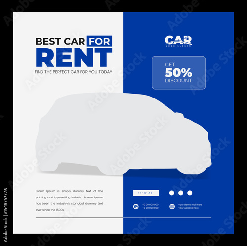 Rent a car social media banner template design