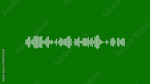 White audio waveform spectrum animation. Sound waves on transparent background with alpha channel. Audio visualiser. Music equaliser. 4k