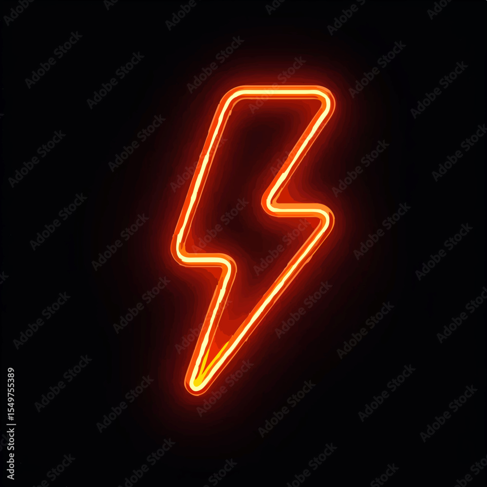 Orange Neon Lightning Bolt on Black
Orange Neon Lightning Bolt on Black