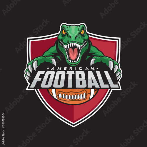 american football club logo dinosaur vector illustration design