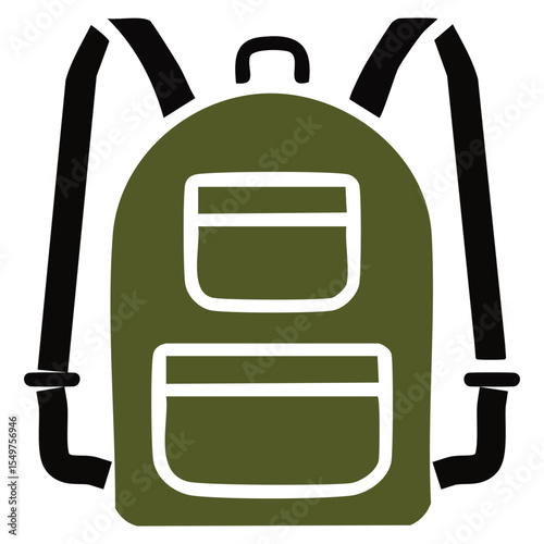 Digital Army Backpack Icon for Warfare, Defense, and Military Tasks

