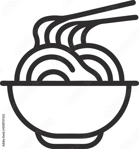 Noodles icon line art icon on white background