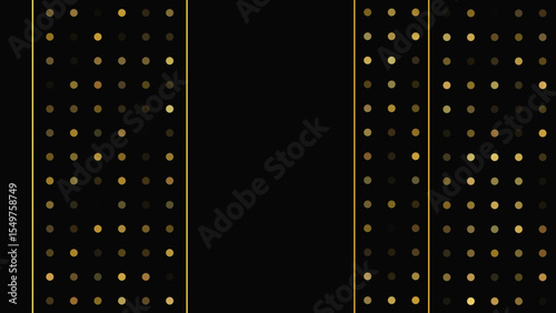 Dark background with golden lines and glittering dots