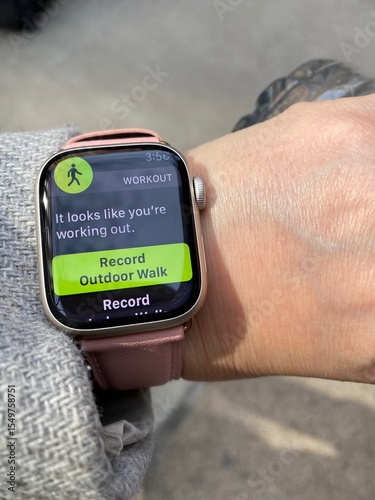 Apple Watch Outdoor Walk Fitness Tracking Close-Up